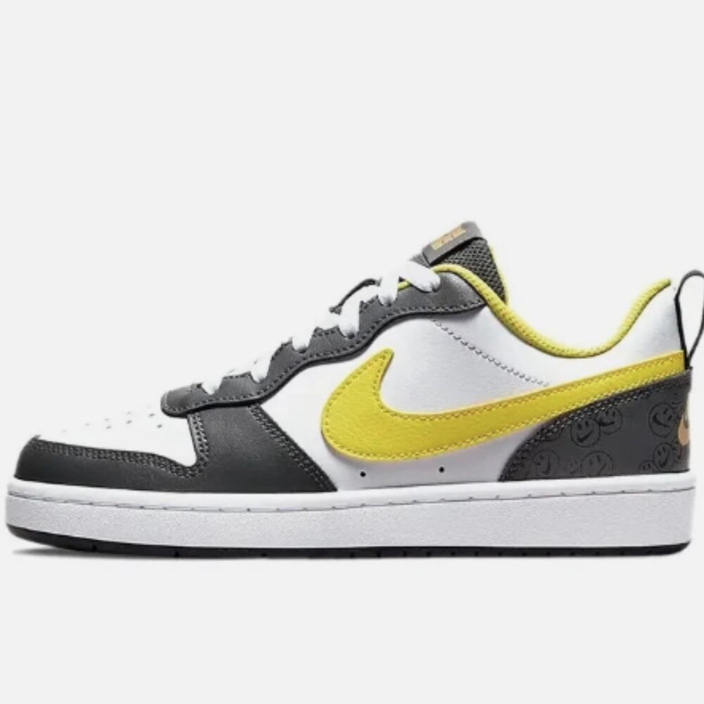 Nike Court Borough Low 2 SE GS “White/Yellow Strike” – Size 6Y (DO6688-100)
